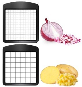 Fullstar Blade Replacement Set for Vegetable Chopper Only – 2pc Insert Set for Veggie Chopper – Large Dice for Potatoes, Apples, Pears & Small Dice for Onions, Tomatoes