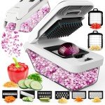 Fullstar Vegetable Chopper and Mandoline Slicer for Kitchen, Food Chopper with Container & Lid, Cheese Grater (8 in 1 - White)