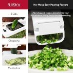 Fullstar Vegetable Chopper and Mandoline Slicer for Kitchen, Food Chopper with Container & Lid, Cheese Grater (8 in 1 - White)