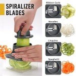 Mueller Pro-Series All-in-One, 12 Blade Mandoline Slicer for Kitchen, Food Chopper, Vegetable Slicer and Spiralizer, Cutter, Dicer, Grater, Kitchen Gadgets Sets with Container, White Sand/Gray