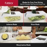 Fullstar Vegetable Chopper and Mandoline Slicer for Kitchen, Food Chopper with Container & Lid, Cheese Grater (8 in 1 - White)