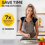 JANSKA UltraChop All-in-One Vegetable Chopper, Veggie Food Chopper with Container, Spiralizer, Mandoline Slicer Dicer, Onion Mincer, French Fry And Salad Cutter, Home Essentials & Kitchen Gadgets