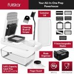 Fullstar Vegetable Chopper & Mandoline Slicer for Kitchen - Food Chopper with Container, Cheese Grater, Home Essentials & Kitchen Gadgets (Lite - 9 in 1)