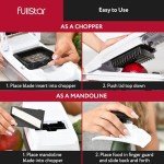 Fullstar Vegetable Chopper & Mandoline Slicer for Kitchen - Food Chopper with Container, Cheese Grater, Home Essentials & Kitchen Gadgets (Lite - 9 in 1)