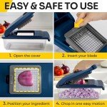 JANSKA UltraChop All-in-One Vegetable Chopper, Veggie Food Chopper with Container, Spiralizer, Mandoline Slicer Dicer, Onion Mincer, French Fry And Salad Cutter, Home Essentials & Kitchen Gadgets