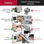 Fullstar Vegetable Chopper & Mandoline Slicer for Kitchen - Food Chopper with Container, Cheese Grater, Home Essentials & Kitchen Gadgets (Lite - 9 in 1)