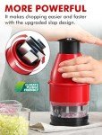 Geedel Food Chopper, Easy to Clean Manual Onion Garlic Nut Veggie Chopper Dicer, Dishwasher Safe Vegetable Cutter with Container for Veggies, Salads, No BPA, Red