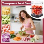 JAYVAR Vegetable Chopper and Fruit Dicer, Fruit Slicer Cup, Food Dicer with Container, Speed Manual Veggie Slicer, Stainless Steel Vegetable Cutting Kitchen Gadgets (Black)