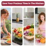 JAYVAR Vegetable Chopper and Fruit Dicer, Fruit Slicer Cup, Food Dicer with Container, Speed Manual Veggie Slicer, Stainless Steel Vegetable Cutting Kitchen Gadgets (Black)