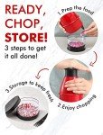 Geedel Food Chopper, Easy to Clean Manual Onion Garlic Nut Veggie Chopper Dicer, Dishwasher Safe Vegetable Cutter with Container for Veggies, Salads, No BPA, Red