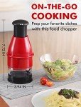 Geedel Food Chopper, Easy to Clean Manual Onion Garlic Nut Veggie Chopper Dicer, Dishwasher Safe Vegetable Cutter with Container for Veggies, Salads, No BPA, Red