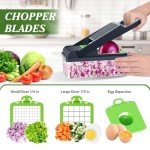 HomeHacks Vegetable Chopper Vegetable Cutter, 12 in 1 Kitchen Gadget, Dicer, Slicer, Onion Cutter, Salad, Cheese Grater & Egg Separator - Multi-Functional Veggie Chopper Lid with Handle
