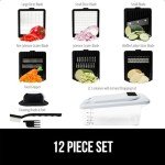 GORILLA GRIP Heavy Duty 12-in-1 Vegetable Chopper, 6 Blades, Food Choppers with Container, Cucumber Mandoline Slicer, Dice Onions, Slice Veggies, Chop Salad, Home Essential Kitchen Gadgets Tool, Black