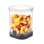 JAYVAR Vegetable Chopper and Fruit Dicer, Fruit Slicer Cup, Food Dicer with Container, Speed Manual Veggie Slicer, Stainless Steel Vegetable Cutting Kitchen Gadgets (Black)