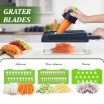 HomeHacks Vegetable Chopper Vegetable Cutter, 12 in 1 Kitchen Gadget, Dicer, Slicer, Onion Cutter, Salad, Cheese Grater & Egg Separator - Multi-Functional Veggie Chopper Lid with Handle