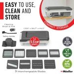 Mueller Vegetable Chopper Mandoline Slicer, Food Veggie Chopper, Cheese Grater, Onion Vegetable Cutter with Container, Dicer, Kitchen Gadgets & Essentials, White Sand/Grey