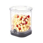 JAYVAR Vegetable Chopper and Fruit Dicer, Fruit Slicer Cup, Food Dicer with Container, Speed Manual Veggie Slicer, Stainless Steel Vegetable Cutting Kitchen Gadgets (Black)