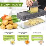Vegetable Chopper,Senbowe Multifunctional 13-in-1 Food Choppers Onion Chopper Vegetable Slicer Cutter Dicer Veggie chopper with 8 Blades,Colander Basket,Container for Salad Potato Carrot Garlic