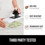 GORILLA GRIP Heavy Duty 12-in-1 Vegetable Chopper, 6 Blades, Food Choppers with Container, Cucumber Mandoline Slicer, Dice Onions, Slice Veggies, Chop Salad, Home Essential Kitchen Gadgets Tool, Black