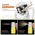 YARRAMATE - 18oz/550ml Olive Oil Dispenser for Kitchen - 2 in 1 Oil Sprayer for Cooking - Olive Oil Dispenser and Oil Sprayer - Food-grade Oil Spritzer Bottle for Air Fryer, Salad BBQ (Creamy White)