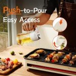 TrendPlain 16oz/470ml Glass Olive Oil Sprayer for Cooking - 2 in 1 Olive Oil Dispenser for Kitchen Gadgets, Air Fryer, Salad, and BBQ - White