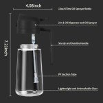 2 in 1 Oil Dispenser and Oil Sprayer, 470ml Dispenser Bottle Spray and Pour, Glass Olive Oil Sprayer for Cooking, Food-Grade Oil Spray Bottle Mister Spritzer for BBQ, Air Fryer, Kitchen (Black)