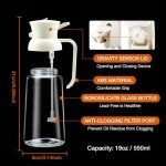 YARRAMATE - 18oz/550ml Olive Oil Dispenser for Kitchen - 2 in 1 Oil Sprayer for Cooking - Olive Oil Dispenser and Oil Sprayer - Food-grade Oil Spritzer Bottle for Air Fryer, Salad BBQ (Creamy White)