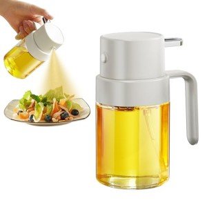 YARRAMATE Oil Sprayer for Cooking, 6.8 OZ/ 200 ML Premium Oil Spray Bottle for Kitchen, Food-grade Olive Oil Sprayer, Portable Oil Mister for Air Fryer, kitchen, Outdoor BBQ and Camping (White)