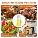 YARRAMATE - 18oz/550ml Olive Oil Dispenser for Kitchen - 2 in 1 Oil Sprayer for Cooking - Olive Oil Dispenser and Oil Sprayer - Food-grade Oil Spritzer Bottle for Air Fryer, Salad BBQ (Creamy White)