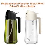 YARRAMATE 4Pcs Spray Straw Replacement for Kitchen Oil Sprayer Bottle, 4.72in/12cm Oil Dispenser Bottle Replacement Pipes for Cooking 16oz/470ml Olive Oil Glass Bottle, Replace Oil Spray Tube Set