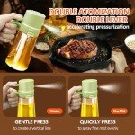 YARRAMATE 16oz/470ml Easy Refillable Oil Sprayer for Cooking, 2 in 1 Oil Dispenser for Kitchen and Oil Sprayer Bottle, Food-Grade Glass Oil Mister with Simple Open Design, Air Fryer,BBQ (Green)