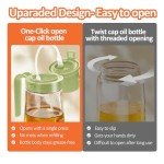 YARRAMATE 16oz/470ml Easy Refillable Oil Sprayer for Cooking, 2 in 1 Oil Dispenser for Kitchen and Oil Sprayer Bottle, Food-Grade Glass Oil Mister with Simple Open Design, Air Fryer,BBQ (Green)