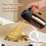 YARRAMATE 16oz/470ml Light-Blocking Dark Oil Sprayer for Cooking, 2 in 1 Olive Oil Dispenser Bottle for Kitchen, Premium Amber Glass Oil Bottle, Food-Grade Oil Mister for Air Fryer, BBQ (Black)