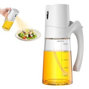 Ultrean Oil Sprayer for Cooking, 10oz/300ml Olive Oil Dispenser Bottle for Kitchen, Food-grade Glass Oil Bottle for Air Fryer, BBQ, Salad