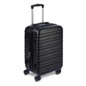 Amazon Basics 21" Hardside Carry-On Luggage, Hardshell Suitcase With Wheels, Expandable For Up to 25% More Space, With Scratch-Resistant Surface, Four Multi-directional Wheels, Black