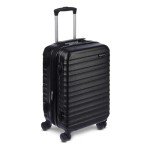 Amazon Basics 21" Hardside Carry-On Luggage, Hardshell Suitcase With Wheels, Expandable For Up to 25% More Space, With Scratch-Resistant Surface, Four Multi-directional Wheels, Black