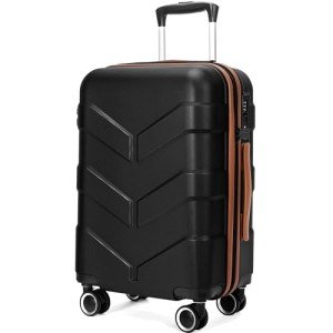 TILYMOL Hardside Carry On Luggage 22x14x9 Airline Approved with Spinner Wheels, 20-inch Carry-On Suitcase for Men & Women, Black