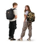 ZORFIN 26L Black Backpack for School, College, and Travel: Water Resistant Bookbag with 8 Compartments