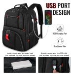 YOREPEK Travel Backpack, Extra Large 50L Laptop Backpacks for Men Women, Water Resistant College Backpacks Airline Approved Business Work Bag with USB Charging Port Fits 17 Inch Computer, Black