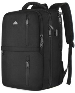 MATEIN Carry on Backpack, Large 40L Flight Approved Travel Backpack with USB Port, TSA Personal Item Travel Bag fits 17" Laptop, Water Resistant Luggage Overnight Weekender Bag for Men & Women, Black