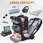 MATEIN Expandable Travel Backpack With Shoe Compartment, 52L Large Luggage Suitcase with Waist Straps & USB Charging Port, 17 Inch TSA Laptop Backpack With 3 Packing Cubes for Men, Black