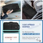 MATEIN Carry on Backpack, Large 40L Flight Approved Travel Backpack with USB Port, TSA Personal Item Travel Bag fits 17" Laptop, Water Resistant Luggage Overnight Weekender Bag for Men & Women, Black