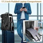MATEIN Expandable Travel Backpack With Shoe Compartment, 52L Large Luggage Suitcase with Waist Straps & USB Charging Port, 17 Inch TSA Laptop Backpack With 3 Packing Cubes for Men, Black