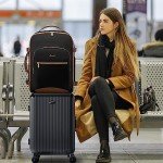 LOVEVOOK 40L Large Travel Backpack for Women Men, 17 Inch Carry on Backpack for Traveling on Airplane, Personal Item Bag Airline Approved, Business Causal Weekender Backpack, Black-Brown