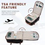 LOVEVOOK 40L Large Travel Backpack for Women Men, 17 Inch Carry on Backpack for Traveling on Airplane, Personal Item Bag Airline Approved, Business Causal Weekender Backpack, Black-Brown