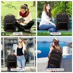 LOVEVOOK 40L Large Travel Backpack for Women Men, 17 Inch Carry on Backpack for Traveling on Airplane, Personal Item Bag Airline Approved, Business Causal Weekender Backpack, Black-Brown