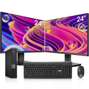 Dell Mini PC with Dual 24" KOORUI Monitors