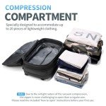 Kuvictewl Vacuum Backpack, Travel Backpack with Vacuum System, Airback Vacuum Seal Compression Backpack with Pump for Travel, Water Resistant, 60L Exapandable, TSA Lock