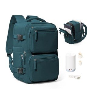 Vacpack Backpack with Vacuum Seal Backpack Travel Airback Backpacks with Pump Travel Backpacks Compression Bag Men Carry On Bag Flight Approved Women Weekender Hiking Work Daypack Peacock Blue