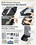VGOCO Vacuum Backpack Travel, Airback Backpack with Pump Personal Item Carry On Bag Flight Approved Laptop Work Seal Compression Backpacks Men Women Vacpack Waterproof Business Casual Daypack Beige